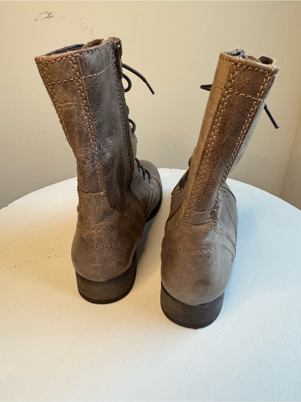Steve Madden Gray Lace-Up Combat Boots - Picture 3 of 4
